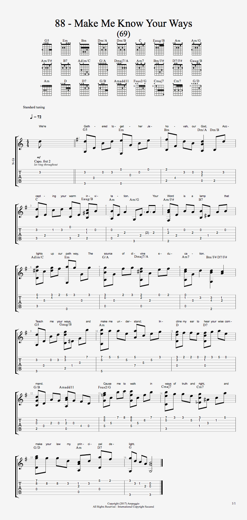 Wake the Silent Chords & Tabs - Sermon